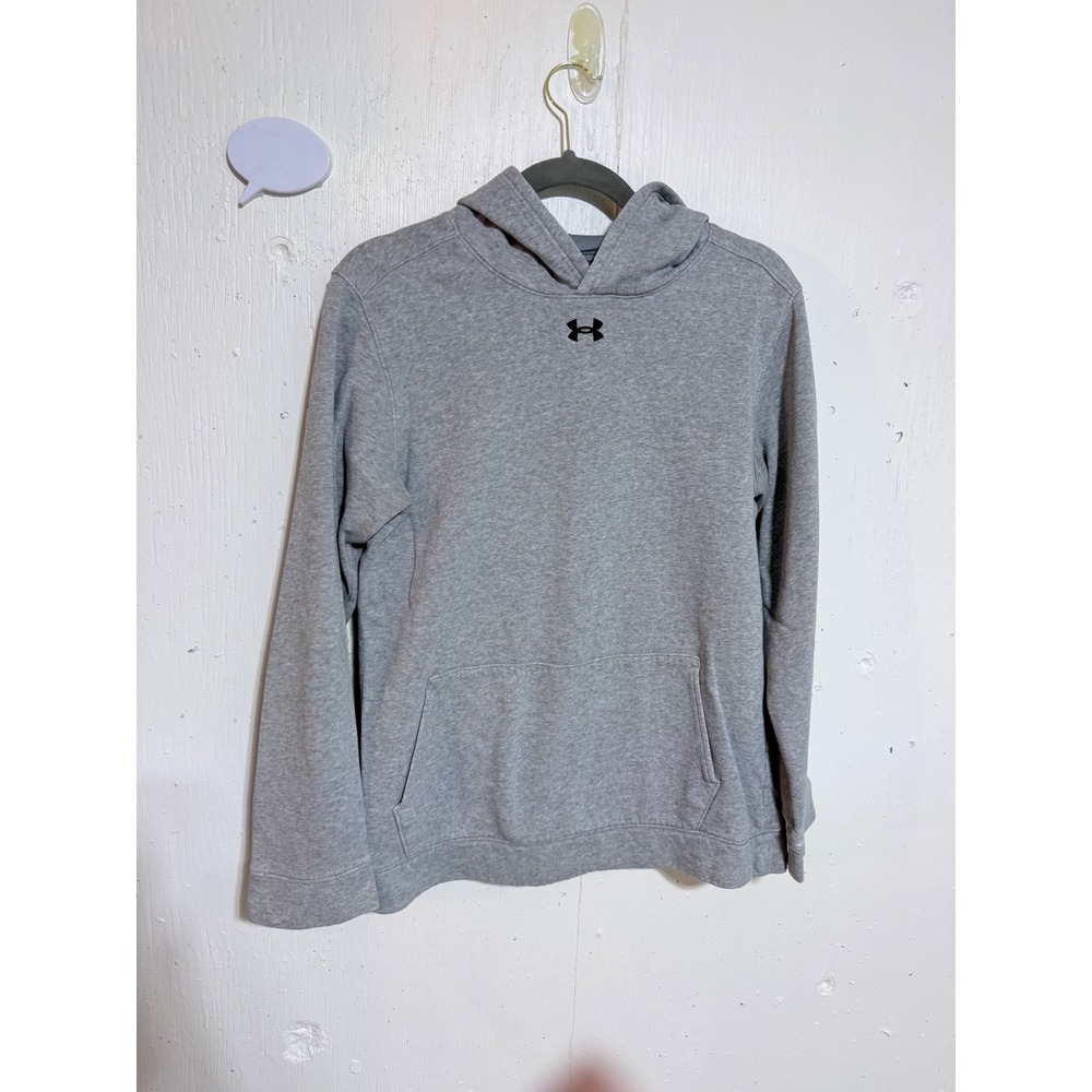 Under Armour Rival Fleece Hoodie Youth XL Gray Pullover Sweatshirt 0617 Athletic